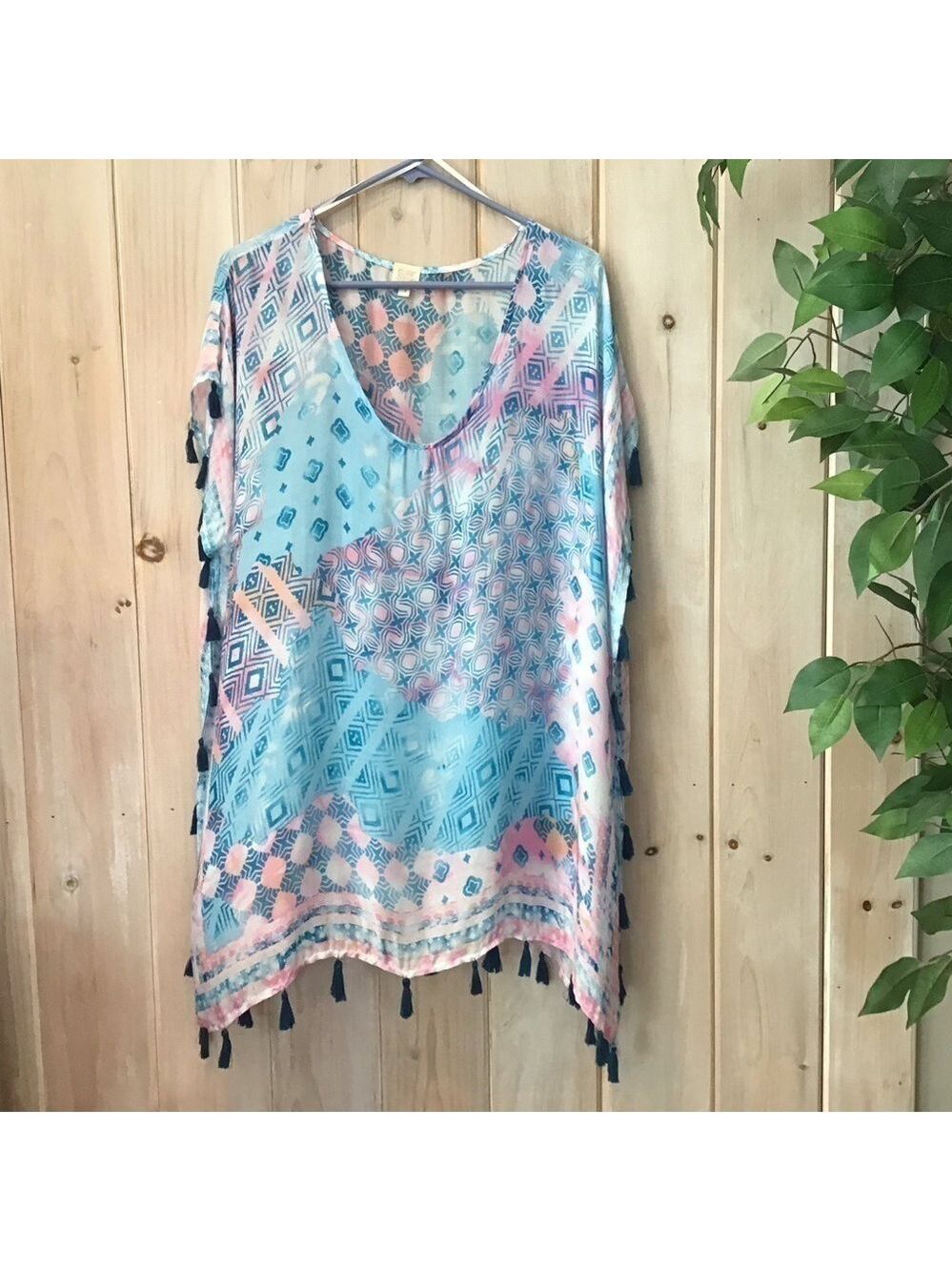 Surf Gypsy Tassel poncho Swim Cover Up